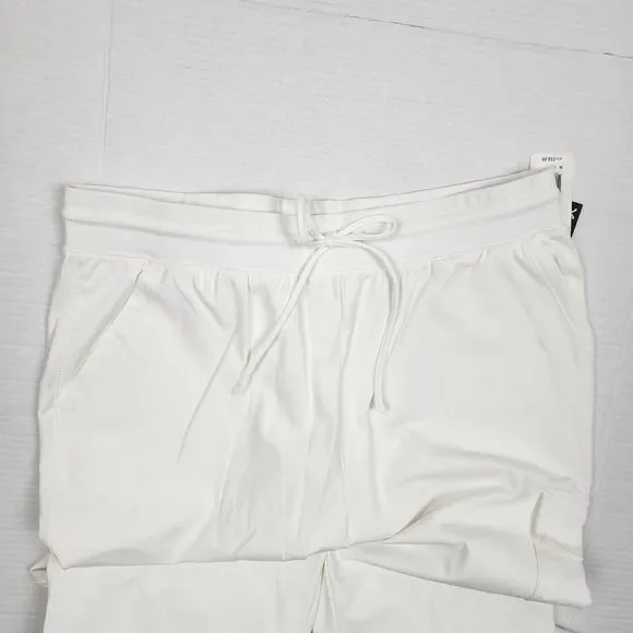 Nanette Lepore Play Ivory Cargo Joggers L NWT Soft Traveler Track Pants Neutral - Picture 9 of 15